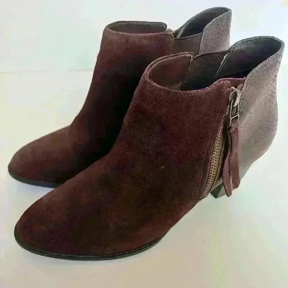 Vionic Anne Suede Snake Print Leather Zip Ankle Boots Booties - Picture 4 of 9